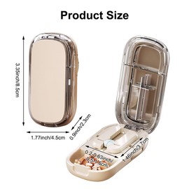 Tablet Divider for All Tablets - Pill Cutter, Travel Tablet Divider for Large and Small Tablets, Medication Divider with Storage Compartment