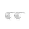 Sterling Silver Brushed Half Hoop Ball Bead Dome Drop Stud