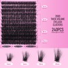 FREEORR 240Pcs Fluffy Lash Cluster, 200D Thick Volume Eyelash Clusters,