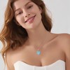 FJ Love Heart Aquamarine Necklace 925 Sterling Silver Butterfly Necklace