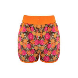 Maui AND Sons Shorts de Playa para Mujer, Salida de Baño, Tallas Extra con Estampado Original y Secado Rápido. (Naranja 40)