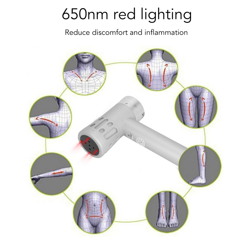 Electric Massage Hammer 650nm Red Lighting Relieve Fatigue Rechargeable Handheld