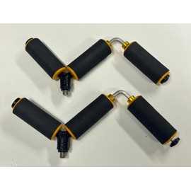 TMC Fishing Pole Roller Set, Over & Under Style, 8cm Length, Black with Yellow Trim, 2-Pack