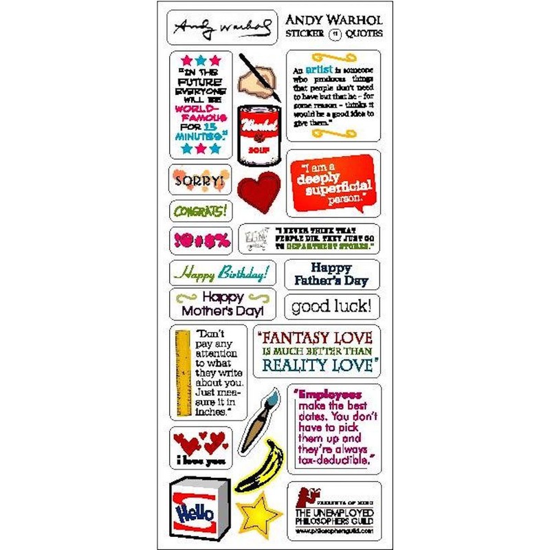 Andy Warhol Quotable Notable - Greeting Card and Sticker Sheet