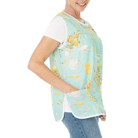 AmeriMark Easy-Care Snap Front Cobbler Aprons Vest with Two Patch Pockets Gardening Large