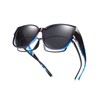 TINHAO Polarized Fit Over Glasses Sunglasses for Women UV Protection, Trendy Oversized Square Wrap Around Shades for Driving(Blue Purple leopard,Black)