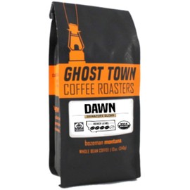 Ghost Town Coffee Roasters "Dawn Signature Blend" Medium Roasted Fair Trade Organic Whole Bean Coffee - 5 Pound Bag