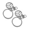 Mobestech 2pcs Stylish Volleyball Keychain Pendant Stainless Steel Hollow Design