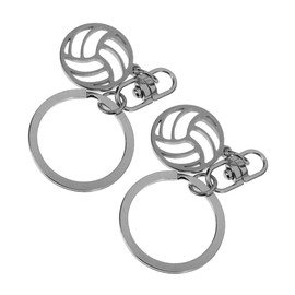 Mobestech 2pcs Stylish Volleyball Keychain Pendant Stainless Steel Hollow Design Cute Sports Key Chains for Teen Accessory for Backpacks and Handbags present for Volleyball Enthusiasts