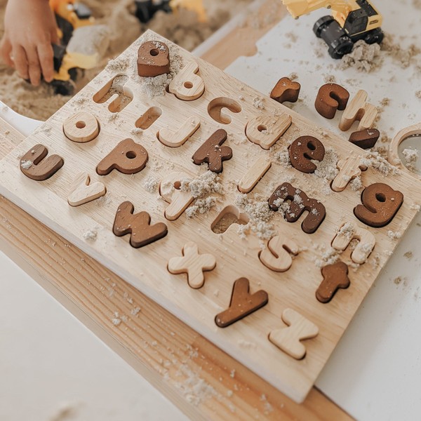 Q Toys Natural Lowercase Letter Puzzle
