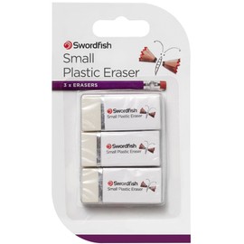 Swordfish"Small Plastic" Erasers (Pack of 3)