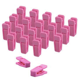 Premium Heavy Duty ABS Plastic Slim-line Hanger Set of Finger Clips for Velvet Hangers - 20 Pack (Pink)