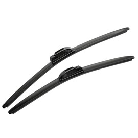 MOTIUM 24"+19" Super Silicone Windshield Wiper Blades, Fit for J hook Wiper Arms (set of 2)