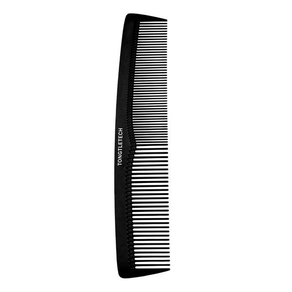 Hair Comb- a Professional Carbon Anti-static Barber Comb Cutting Comb Heat Resistant Fine Cutting Grip Comb Hairdressing Comb Master Barber Comb,Medium and Fine Tooth in Black
