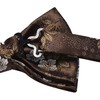 Gusleson Brown Bow Tie and Pocket Square Set for Men