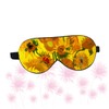 KOMBIUDA Sunflower Pattern Double Layers Silk Eye Mask Creative Eyepatch