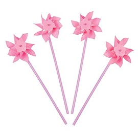 Pinwheels for Kids (Bulk Set of 36) Great for Weddings, Yards and Garden Decor (Pink)
