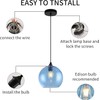 GLAMIGHT Blue Pendant Lights Kitchen Island Lighting Modern Globe Hand