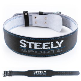 STEELY SPORTS Herren Gewichthebergürtel Leder/Trainingsgürtel (S) (Krafttraining Bodybuilding Gürtel, Gurt Gewichtheber, Fitnessgürtel, Zubehör)