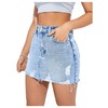 SweatyRocks Women's Casual Ripped Jean Skirt High Waist Raw Hem