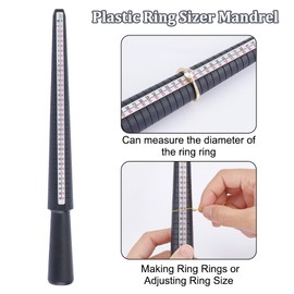UNICRAFTALE 26.1x2.5cm Ring Sizer Measuring Tool Ring Mandrel Plastic Ring Sizer Mandrel US/UK Measuring Tool Jewelry Ring Sizer Rod Finger Ring Measuring Stick for Jewelry Finger Ring Making