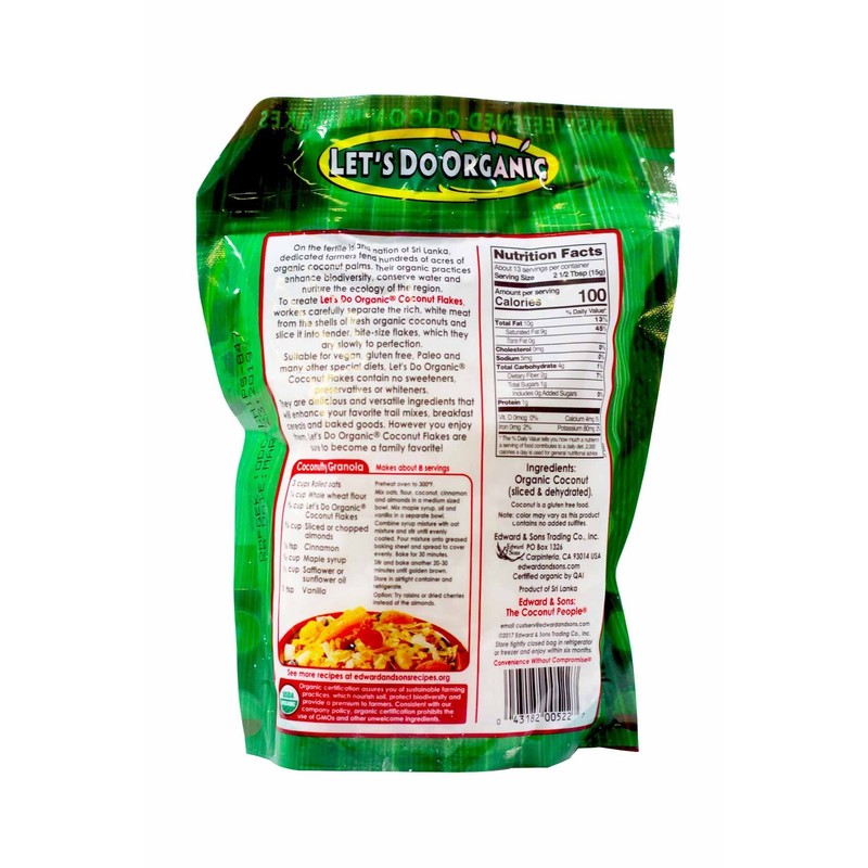 Let's Do Organic Unsweetened Coconut Flakes - Coconut Flakes Unsweetened