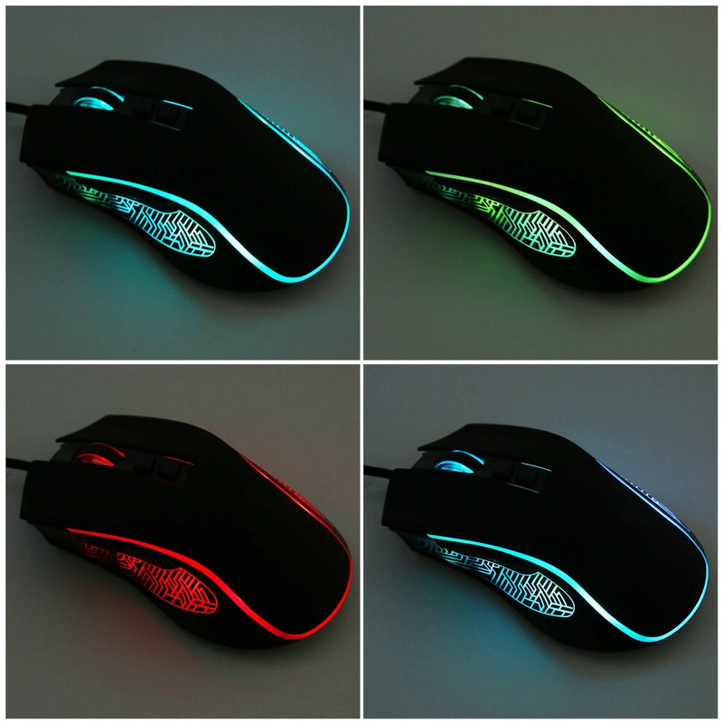 Gaming Mouse USB2.0 4 Adjustable DPI RGB Backlit Ergonomic Design
