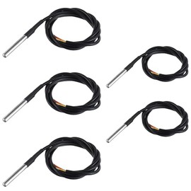 BOJACK DS18B20 1M Temperature Sensor Temperature Probe Stainless Steel Package Waterproof(Pack of 5 Pcs）