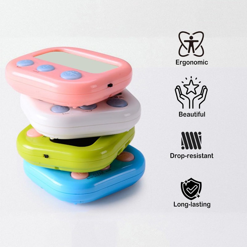 Acomingwin 4 Pack Digital Timer for Kids, Kitchen Timer for