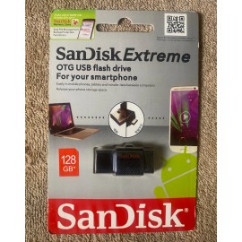 Android SanDisk Extreme 128GB OTG USB Android Smartphone Flash Drive-SEALED