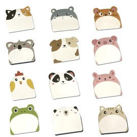 YPYMOD YPYMOD 12 Packungen Kinder Haftnotizen, Cartoon Niedliche Haftnotizen, Selbstklebende Notizblöcke für Schüler, ideal für Büro, Kinder, Studenten, Kindergeburtstagsgeschenk (6cm*5,5cm,12 * 30 Blätter)