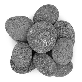 Stanbroil Tumbled Lava Rock Pebbles for Indoor or Outdoor Gas Fire Pits and Fireplaces - 10 pounds (3"-5")