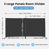 MAYOLIAH Indoor Room Divider 2 Large Panels on Wheels, 142”W