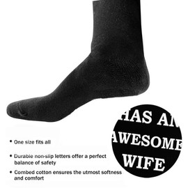 EYLEER Soft Funny Cotton Novelty Socks This Guy Has an Awesome Wife Birthday Christmas Stocking Stuffers Valentine's Day Gifts for Husband Boyfriend Men Women Dad Son Daughter