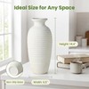 14.4 Inch Farmhouse Ceramic Vase for Pampas Grass, Off White