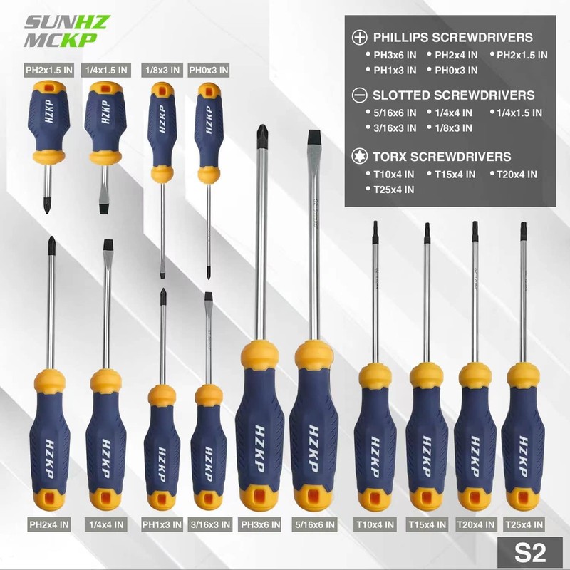 SUNHZMCKP Magnetic Screwdriver Set 66-Piece, S2- Alloy Tool Steel, Includes