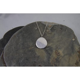 Silver Pebble pendant - Sterling silver nugget necklace - hammered silver necklace - Reflections on the Sea - sea inspired- made in Cornwall