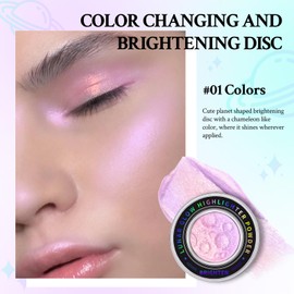 HOSAILY Chameleon Face Highlighter Palette, Multichrome Glitter Shimmer Highlighter Makeup, Holographic Sparkle Color Shifting Inner Corner Eye Highlighter Illuminator, Silky Creamy Mineral Eyeshadow1