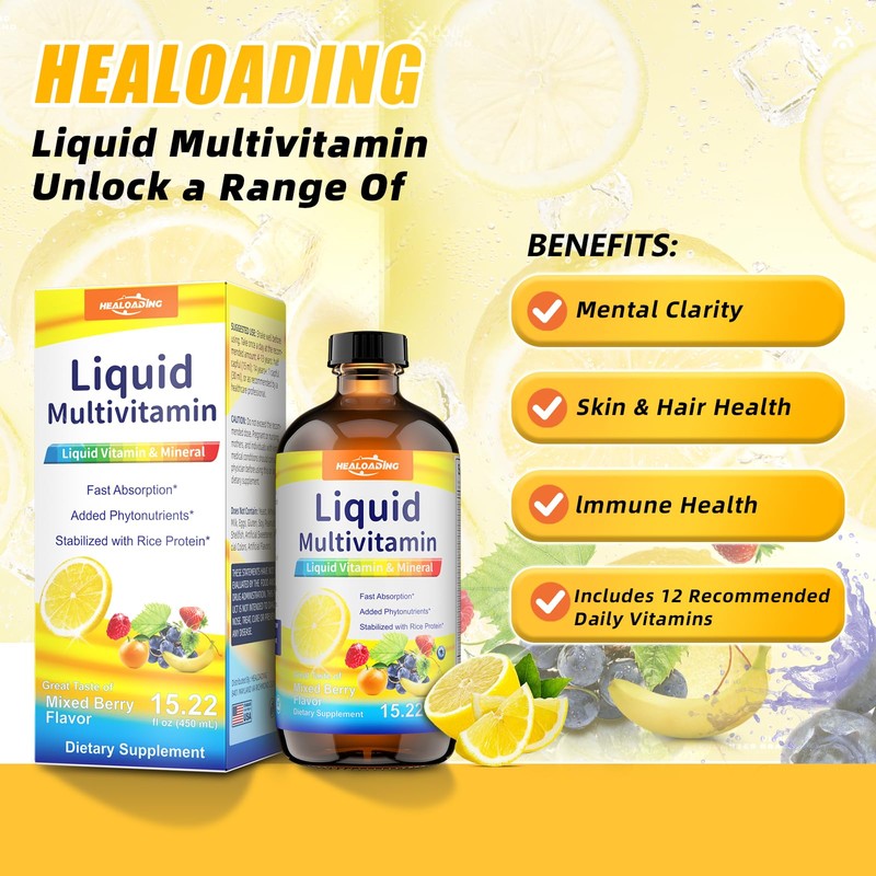 HEALOADING Nutritious Liquid Multivitamin for Women：Liquid Multi Vitamin with Amino