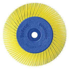 Dedeco Sunburst Radial Bristle Disc 1 Pack - 6" Angled - 1/2" Arbor - Yellow 80 Grit (Coarse) - Aluminum Oxide for Polishing & Finishing