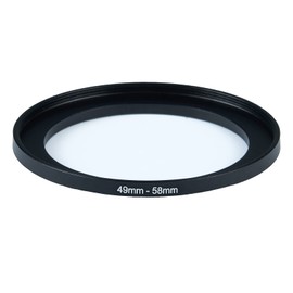 49mm Lens to 58mm Camera Lens Adapter 49mm to 58mm Step Up Ring Adapter Ring for All Brands of UV ND CPL, with Premium Lens Wiping Cloth 2 Pack (49mm-58mm)