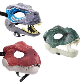 [HARUMAKI] Kids Masks Dinosaur Masks Dinosaur Cosplay Mask Masks with Moving Jaws Dinosaur Masks Moving Dinosaur Masks Natural Latex Material for Kids and Adults Party Halloween Theme Events or