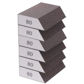 QUARKZMAN 6 Stück Schleifschwammblöcke 180 220 Körnung Schleifschwamm mit abgewinkeltem Rand 4"x2.8"x1", waschbarer wiederverwendbarer Schaumschleifblock zum Polieren von Küchenmetallholz