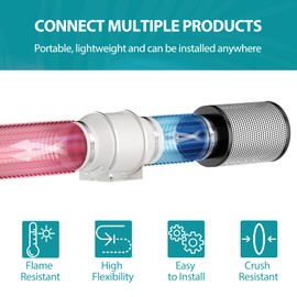 HG Power 100 mm Aluminium Foil Hose Length 3 m Flexible Exhaust Hose Made of Aluminium Pipe Flex Hose with 2 Hose Clips for Extractor Hood Pipe Fan