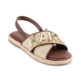 Karl Lagerfeld Paris Women's Cushioned Insole Everyday Charla-Slingback Sandal Flat, Natural, 9
