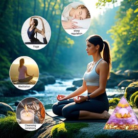 Pyramiden Rosenquarz Stein,Kristalle Steine Amethyst,Rosenquarz Orgonit Pyramide,Reiki Kristall Pyramide,Kristall Stein Pyramiden Positive,Esoterik Geschenke für Heimdekoration Meditation