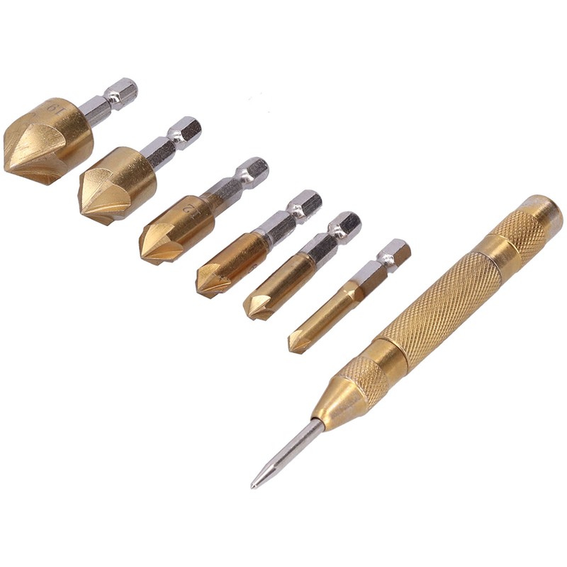 Chamfer Drill Bit Hex Shank 5 Flute Countersink Hole Opener