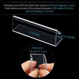 Outus Plastic Label Holder Wire Shelf Label Holder 3 x 7/8 Inches Clip on Tag Holders Ticket Holder (30 Pieces)