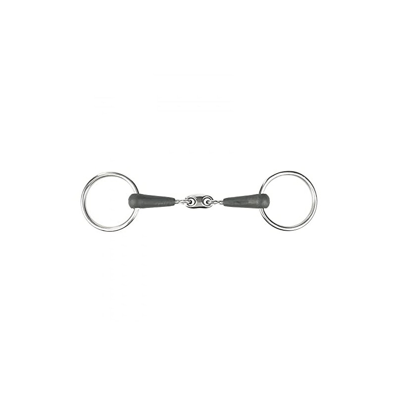 HORZE Oval Link Loose Ring Snaffle Bit - Black -