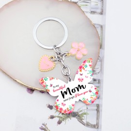 OEHEDOU Mom Gifts Birthday Gifts For Mom Butterfly Flower Gift For Mom Best Gifts For Mom Gifts For Mom Birthday Mom Birthday Gifts Mother Birthday Gifts Keychain Moms Birthday Gift Ideas